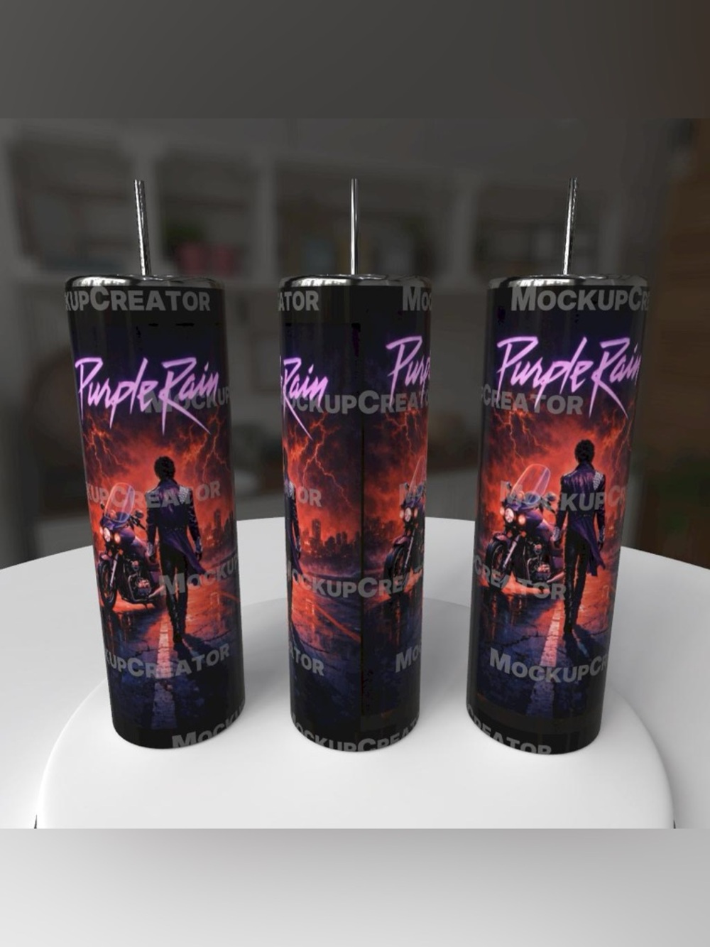 Purple Prince Graphic Tumbler with Guitar Art - Picture 4 of 7